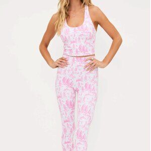 Piper Legging and Tank Set Pink Powder Toile |  Beach Riot